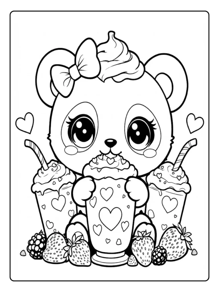 Schattige Panda Kleurplaat