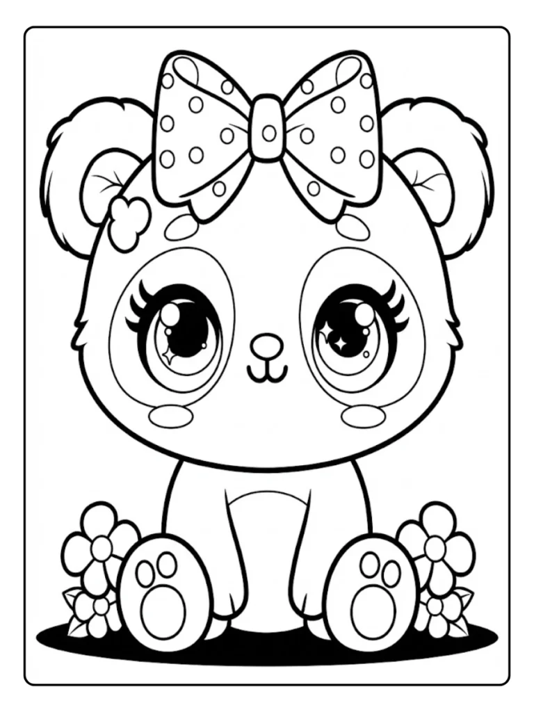 Schattige Panda Kleurplaat