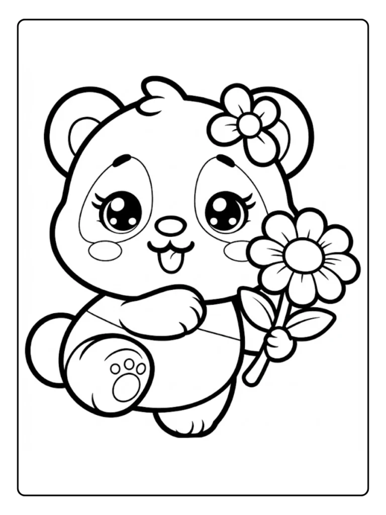 Schattige Panda Kleurplaat