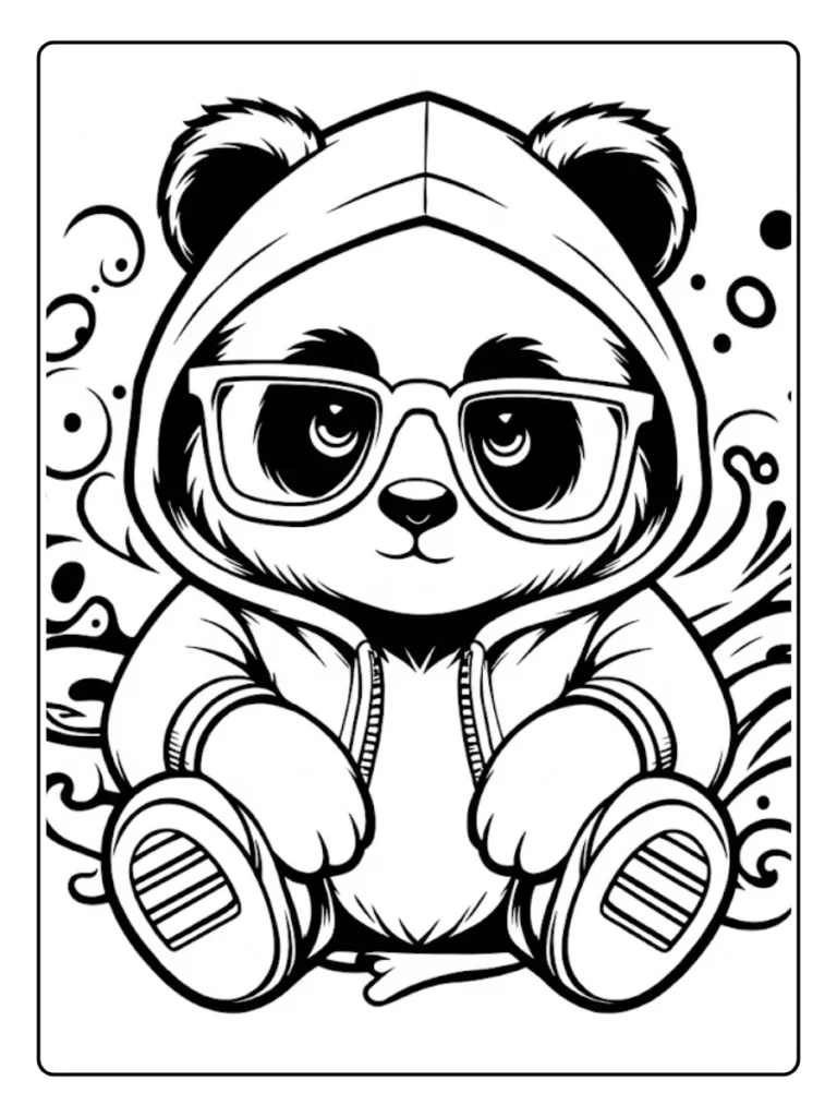 Schattige Panda Kleurplaat