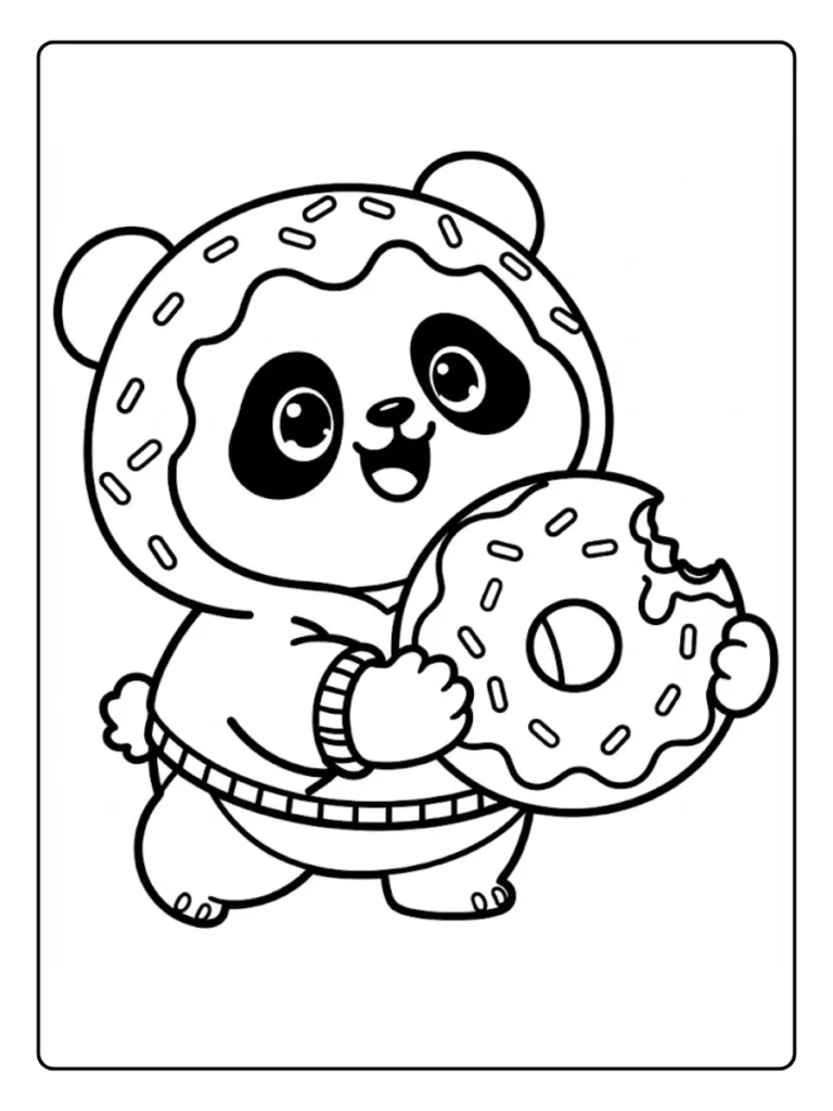 Schattige Panda Kleurplaat