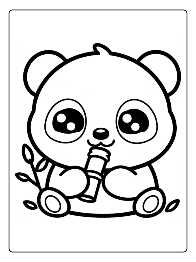 Schattige Panda Kleurplaat