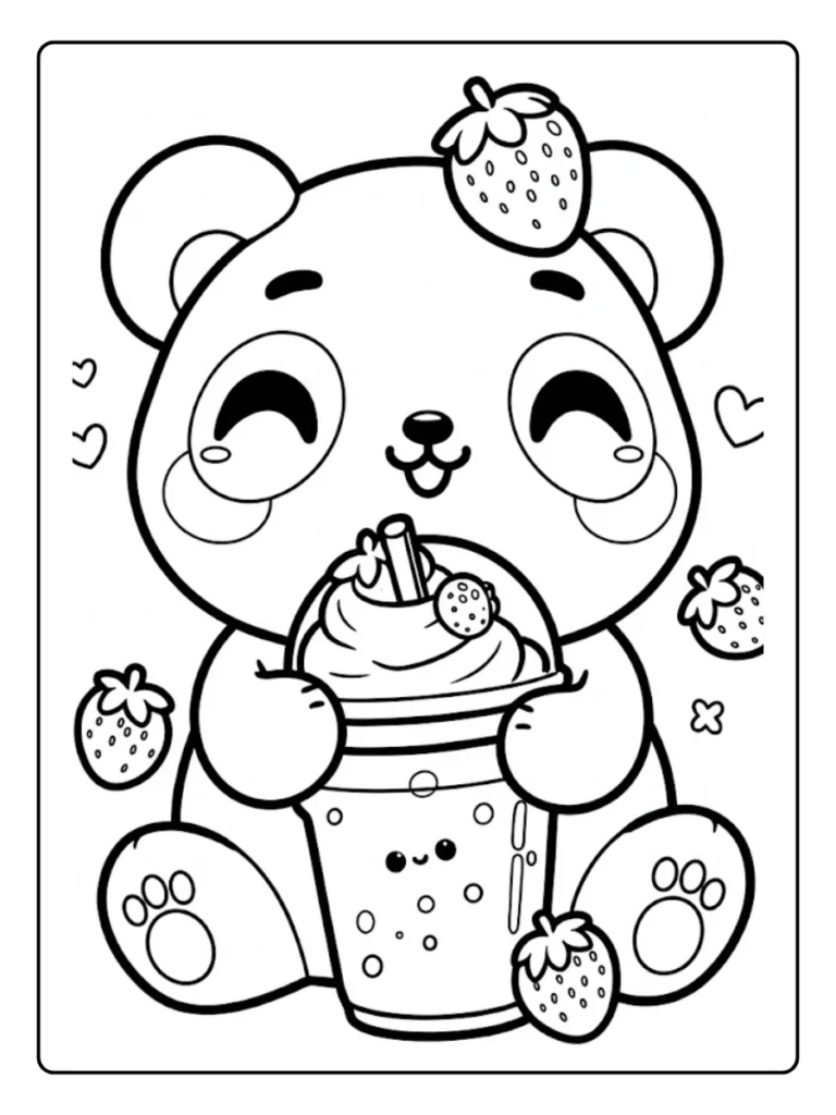 Schattige Panda Kleurplaat